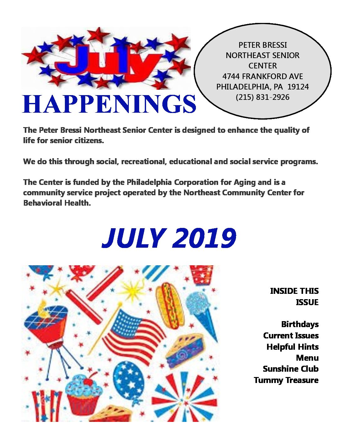 July Monthly Newsletter - Northeast Community Center for Behavioral Health